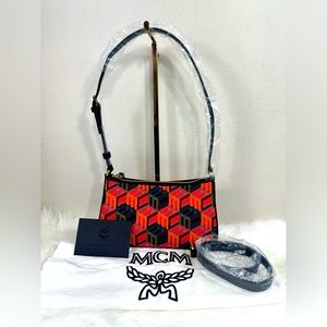 NWT MCM Jacquard Cubic Monogram w/ Extender Strap and dust bag